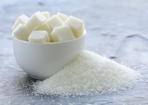 white granulated sugar and refined sugar
